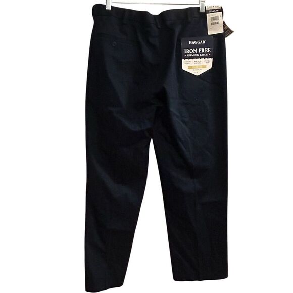 Haggar Men's Iron Free Khaki Pants Blue Size 36x29 Classic Fit - Picture 7 of 15
